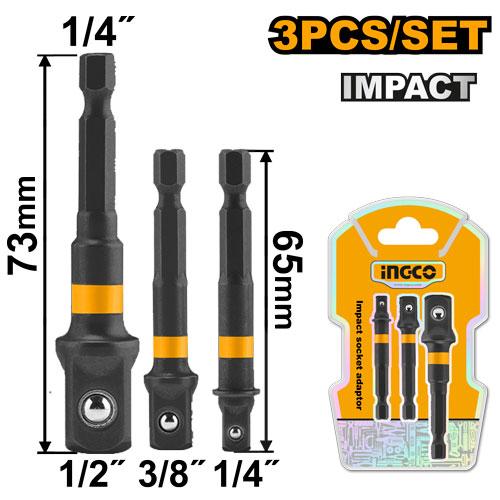 Adaptador de dados 3 piezas 1/4", 3/8", 1/2"
