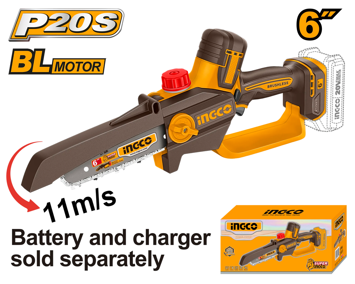 MOTOSIERRA DE IONES DE LITIO 6″ BL 20V 11M/S