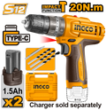 TALADRO DE IMPACTO 3/8″ 12V 20N.M + 2 BAT 1.5AH + MALETA
