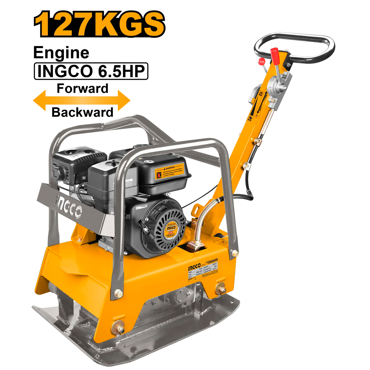 COMPACTADOR TIPO PLANCHA REVERSIBLE GASOLINA 6.5HP 127KgS