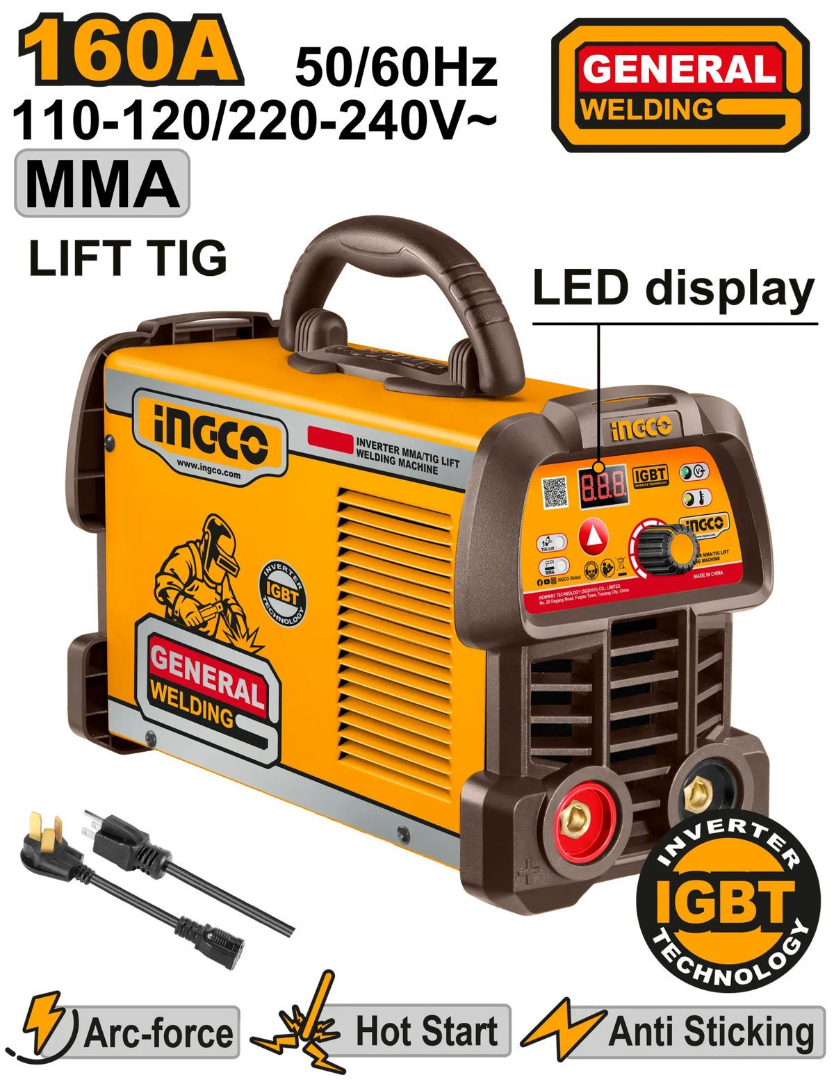 SOLDADORA INVERTER MMA TIG/LIFT 110/220V 160A