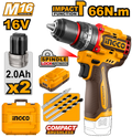TALADRO DE IMPACTO 1/2″ 16V 66N.M + 2 BAT 2.0AH + CARG + MALETA